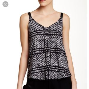 Ella Moss Crop Faux Leather Trim Tank (Size S)